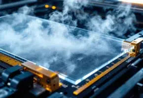 Transparante acrylplaten met industriële klemmen op precisiewerkoppervlak, gereed voor lasersnijden met meetgereedschap