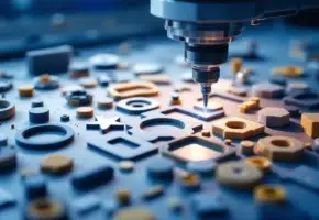 Industriële stansmachine snijdt geometrische vormen uit rubber, schuim en plastic met precisie stalen mes